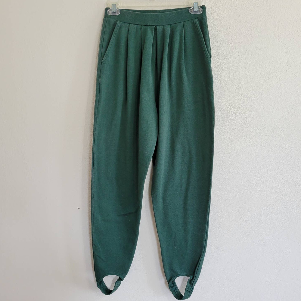 Accordeon Vintage Elastic Waist Stirrup Pants with Pockets